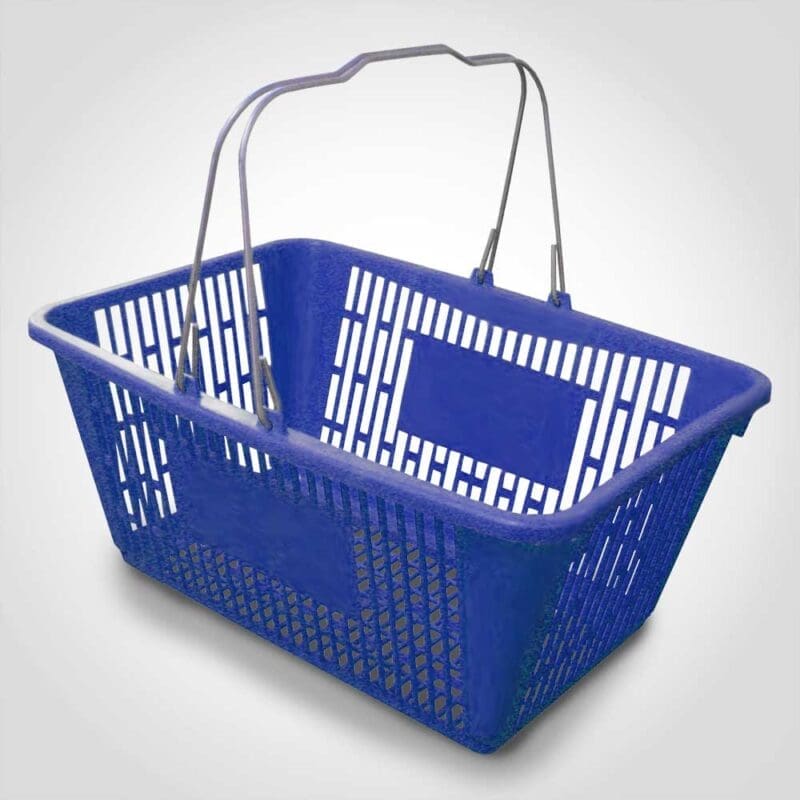 Blue Jumbo Plastic Shopping Baskets Pack