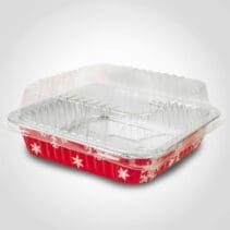 Holiday 8 inch Square Foil Pan with Dome Lid