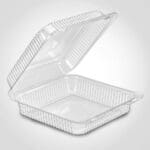 Large Hinged Square Cake Container recyclable plastic take out container