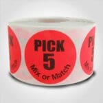 Pack 5 Mix or Match Label 1 roll of 500 stickers