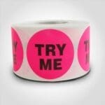 Try Me Label 1 roll of 500 stickers