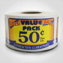 Value Pack Save 50 Cent Label 1 roll of 500 stickers