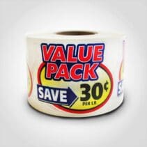 Value Pack Burst 30 Cent Label - 1 roll of 500 stickers