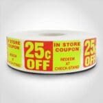 25 Cent OFF Label - 1 roll of 500