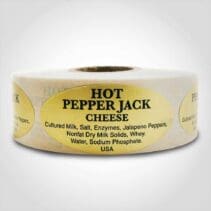 Hot Pepper Jack Label 1 roll of 500 stickers