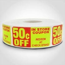 50 Cent OFF Label - 1 roll of 500