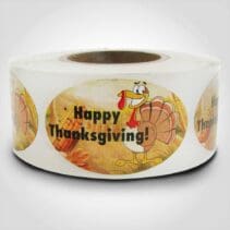 Happy Thanksgiving Label 1 roll of 500 stickers