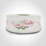 Seasons Greetings Label 1 roll of 500 stickers