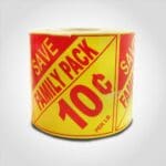 Family Pack Save 10 Cent Label - 1 roll of 500 stickers