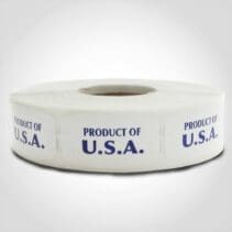 Product of U.S.A. Label 1 roll of 1000 stickers