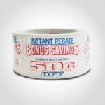 Red, White and Blue 50 Cent Off Label 1 roll of 500 stickers