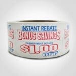 Red, White and Blue $1.00 Off Label 1 roll of 500 stickers