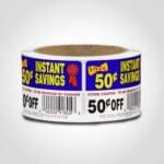 50 Cent Off Instant Savings Label - 1 roll of 250