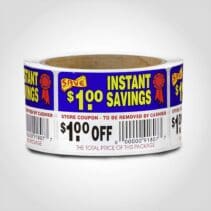 $1.00 Off Instant Savings Label - 1 roll of 250