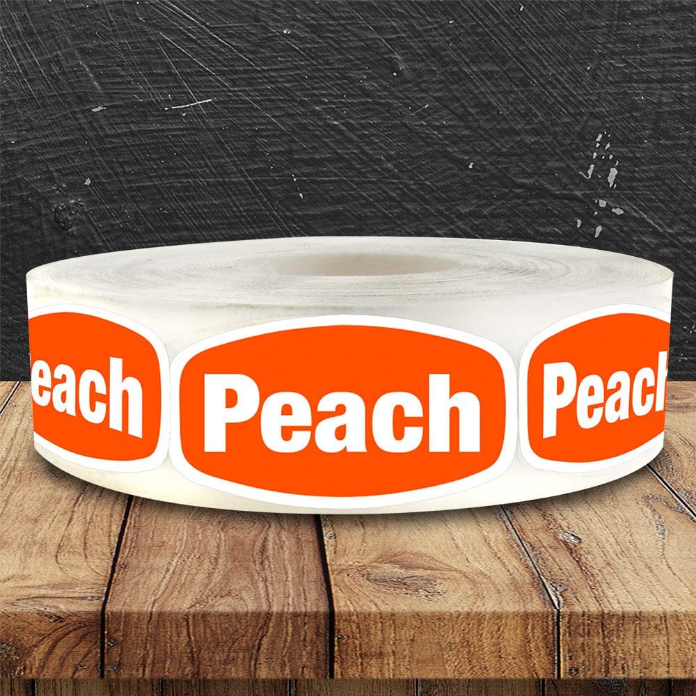 Flavor Labels Peach Labels Roll Of 1000 Adhesive Stickers