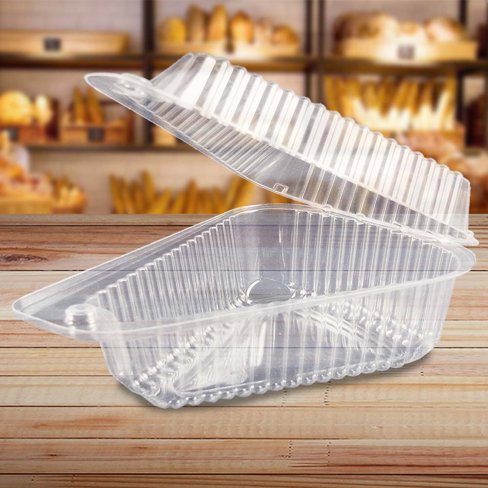 Pie Slice Container Disposable Plastic Shallow - 300pk