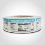 Nutritional Ground Beef 93/7 Label 1 roll of 1000 stickers