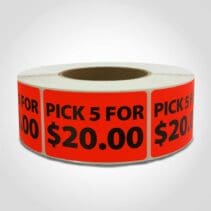 Pick 5 for $20 Label 1 roll of 1000 stickers