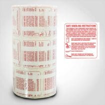 Safe Handling Label Red 1.75 x 1.75 inch 1 roll of 375 stickers