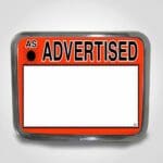 Wedge Sign Frame Horizontal - Chrome 5.5" x 7"