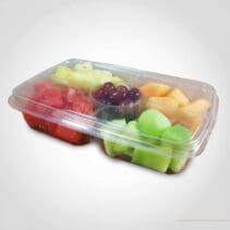 4 Compartment Take out Container Clear Base with Dip Cup and Lid