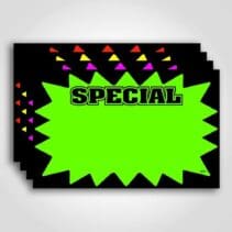 Special Laser Solar Burst Sign Card 11" x 7"