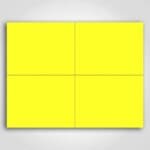 Ultra Day-Glo Fluorescent Yellow Sign Card 4.25" x 5.5"