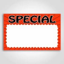 Special Laser Bright Sign Card 7" x 11"