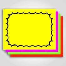 Ultra Day-Glo Square Cut Bursts Blank 1 up Sign Card