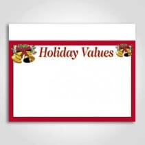 Holiday Values Sign Card 3.5" x 5"