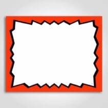 Blank Burst Sign Red 3.5" x 5.5"