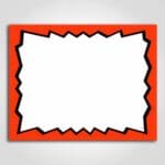 Blank Burst Sign Red 7" x 11"