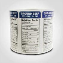 Ground Beef 95% Lean Vertical Label - 1 roll of 1000 stickers