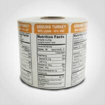 Ground Turkey 90% Lean Label - 1 roll of 1000 stickers