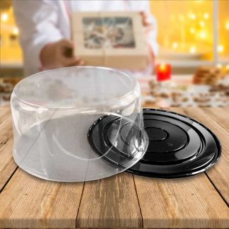 cake plastic containers display container clear packaging round base layer inch pack lid