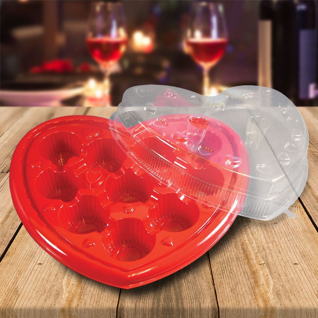  2 Pack Heart Shpaed Ice Cube Trays with Lids, Heart