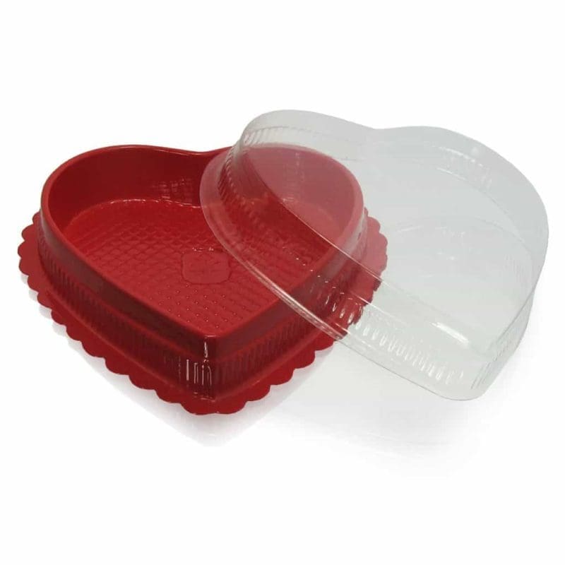 Valentine Party Trays | Heart Shaped Container 6 x 6 in