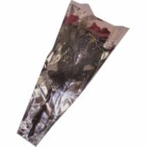 Large Bouquet Sleeves (Sealed Bottom) Silver & Clear - 100 Pack (410006)