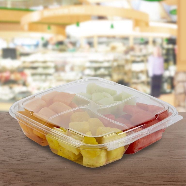 4 Compartment Tamper Evident Fruit Container | 75 Pack