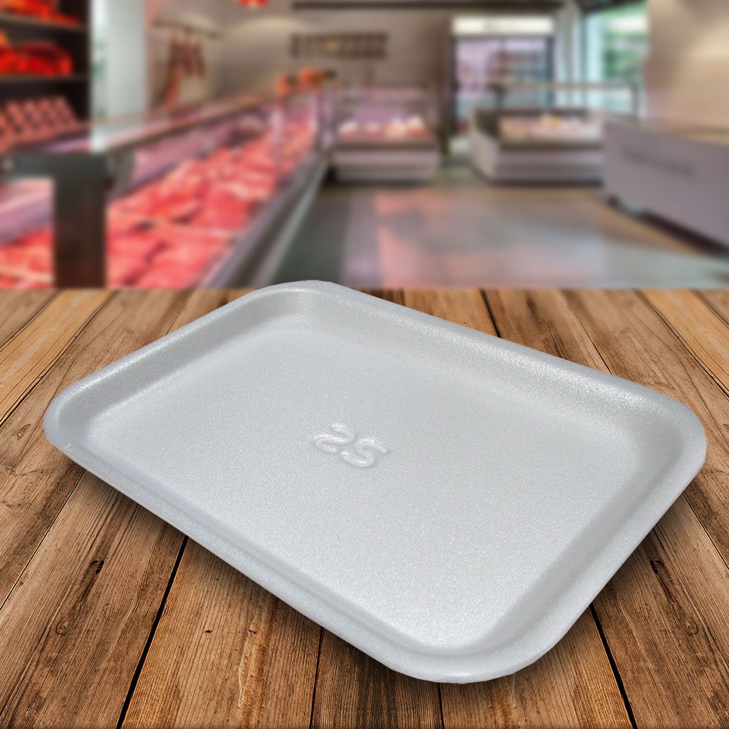 CKF 2SW, #2S White Foam Meat Trays, Disposable Standart Supermarket Meat Poultry Frozen Food Trays, 500-Piece Bundle