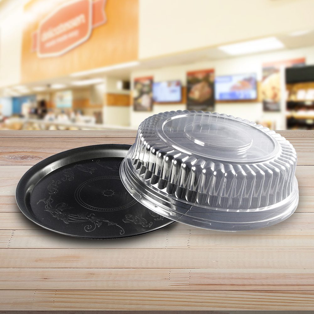  12 Pack Plastic Appetizer Trays with Lids,Disposable
