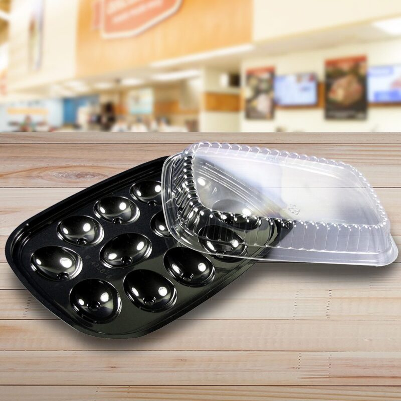 30 Count Deviled Egg Disposable Tray with lid - 24 Pack (371009)
