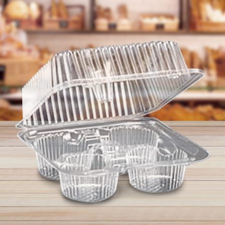 Choice 12-Cup Hinged PET Plastic Cupcake / Muffin Container - 25/Case