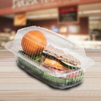 Tamper Evident Tamper Resistant Recycled PET Sandwich Wedge Container -  50/Pack