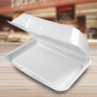 6x6 Clamshell Takeout Box (50 Count) Foam Food Containers by Stock Your Home