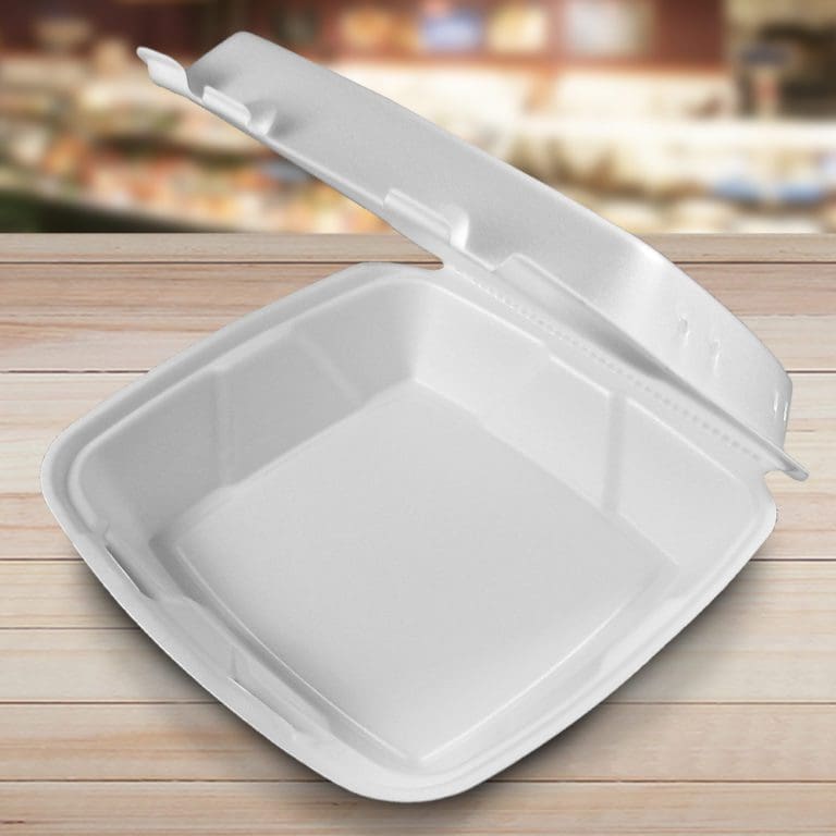 Styrofoam Clamshell Takeout Container for Single Meal | Brenmar