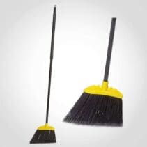 Large Angled Broom with Metal Handle - Black Bristles 48”