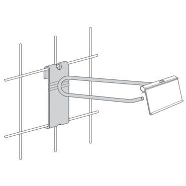 6 inch Flip Scan Hook for 3 inch Wire Grid - 50 PACK (340226)