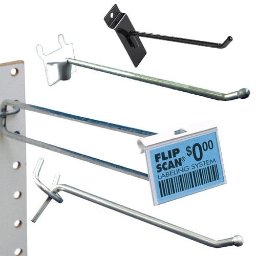 Retail Shelving Hooks  8 inch Flip Scan Hook-Straight Entry Hook