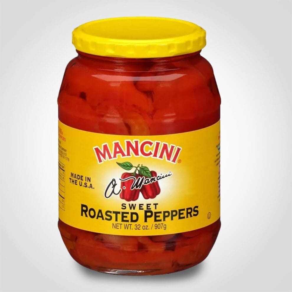 Mancini Roasted Sweet Red Peppers 32oz Jar 12 Pack 4928